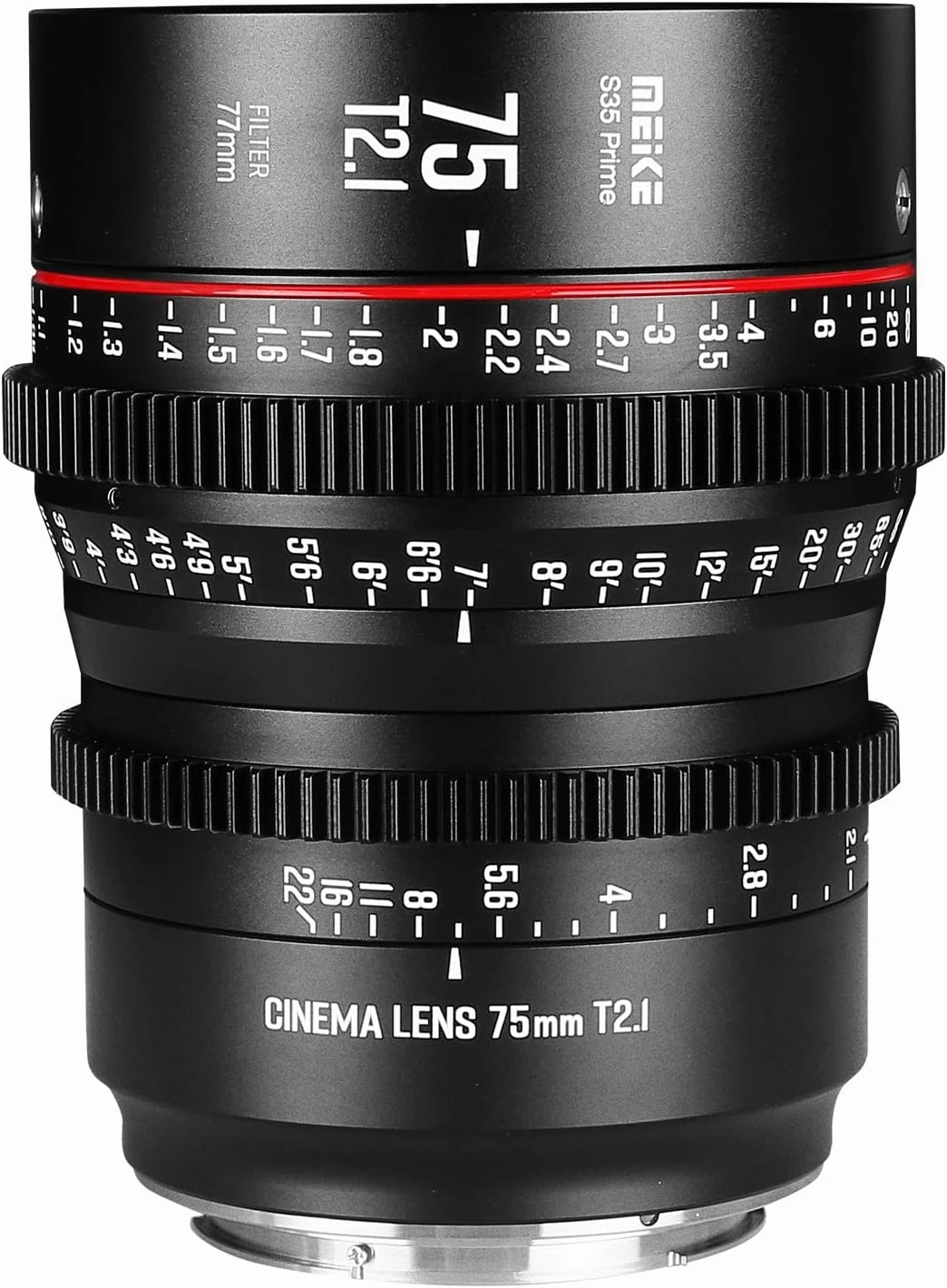 Meike 75mm T2.1 S35 Manual Focus Wide Angle Prime Cinema Lens for Canon EF Mount