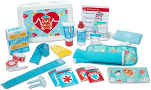 Melissa & Doug Get Well First Aid Kit Play Set – 25 Toy Pieces - Pretend Play Reusable Bandages