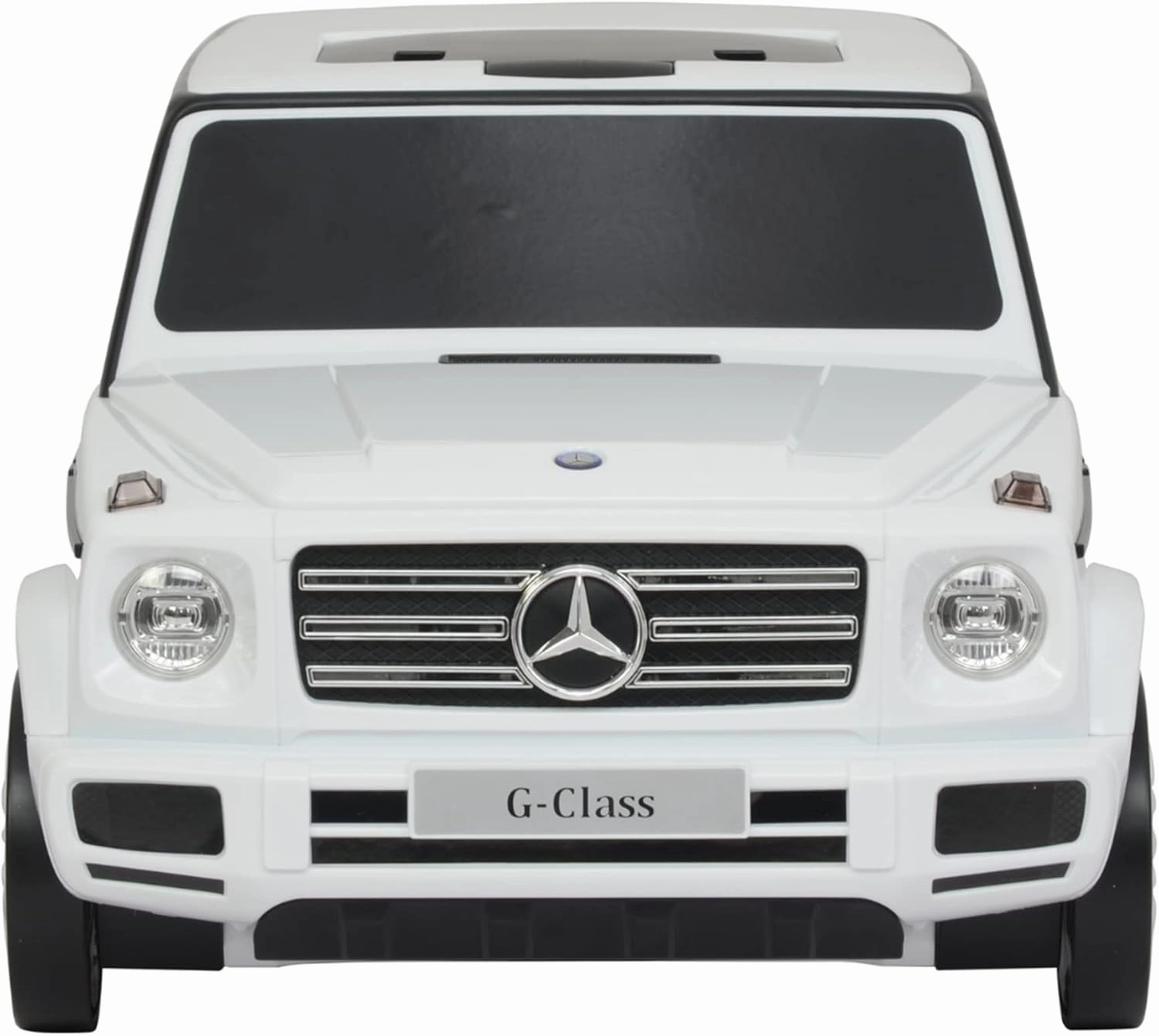 Mercedes G-Class Suitcase Ride On Push Car, Carry-On Luggage for Travel, Realistic Car Look, Inbuilt Storage Space, Compact Size, for Kids Aged 2-6 Years, Large, White