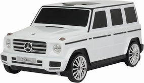 Mercedes G-Class Suitcase Ride On Push Car, Carry-On Luggage for Travel, Realistic Car Look, Inbuilt Storage Space, Compact Size, for Kids Aged 2-6 Years, Large, White