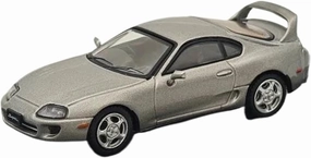 Metal Car Model 1:64 for Supra RZ JZA80 with Active Spoiler Parts Silver Diecast Models Car Collection Auto Toys Gift Die Cast Vehicles