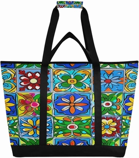 Mexico Pattern Reusable Insulated Lunchbox Cooler Bag, Leakproof Kitchen Grocery Bag Collapsible Portable Cooler Tote Bag for Picnic, Camping, Office, Travel