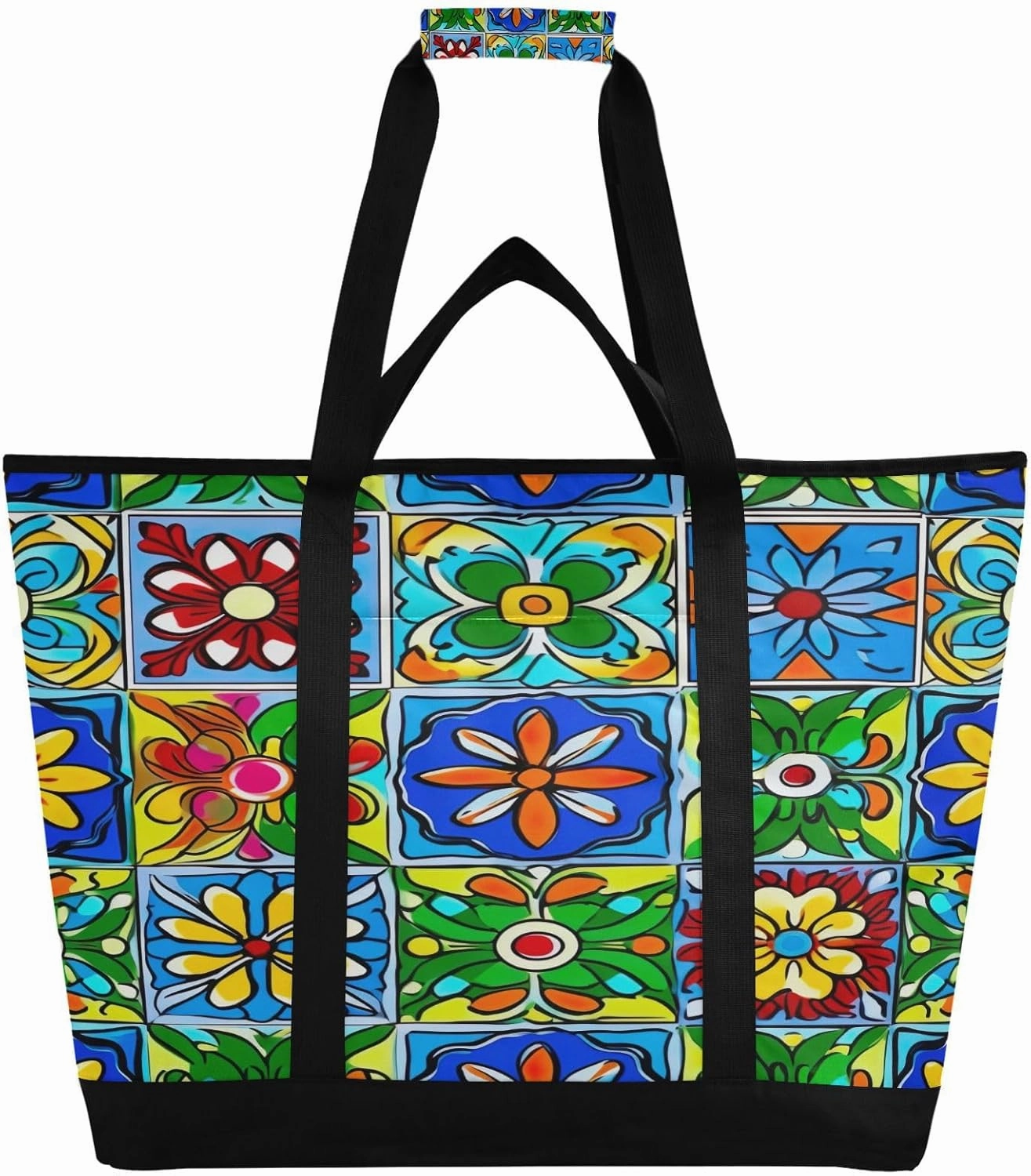Mexico Pattern Reusable Insulated Lunchbox Cooler Bag, Leakproof Kitchen Grocery Bag Collapsible Portable Cooler Tote Bag for Picnic, Camping, Office, Travel