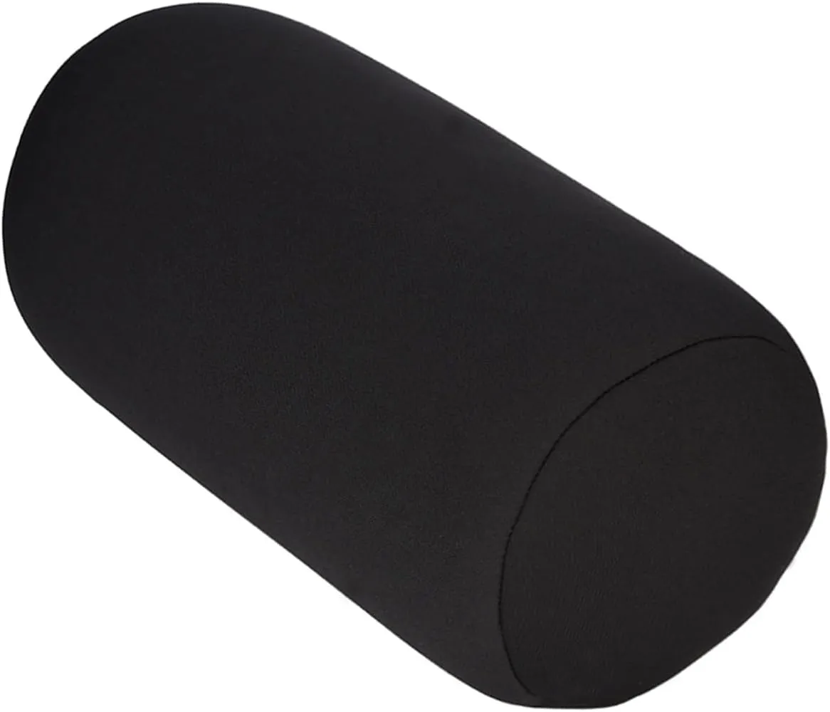Microbead Roll Pillow, Comfort Squish Tube Bolster Cushion, Microbead Neck Pillow, Neck Back Support Tube Roll Pillow (Black)