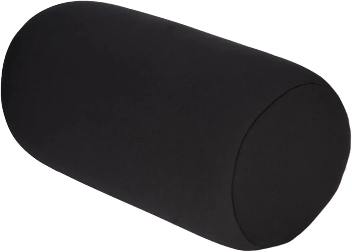 Microbead Roll Pillow, Comfort Squish Tube Bolster Cushion, Microbead Neck Pillow, Neck Back Support Tube Roll Pillow (Black)