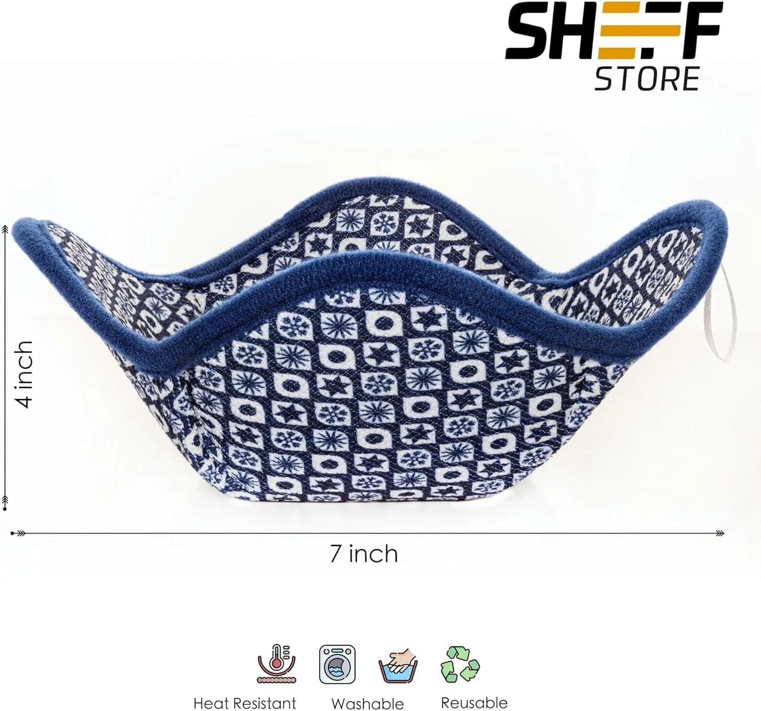 Microwave Bowl Cozy Huggers Set of 4 – for Hot and Cold Bowls, Plates and Dishes Bowl Holder for Microwave (Black and White)