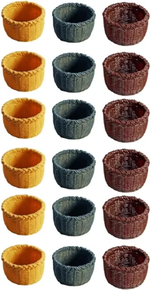 Milisten 18pcs Miniature Basket Ornaments Adorable Baskets for Dollhouse Decor Creative Model Furniture Accessories for Boys and Girls Playroom Photo Props
