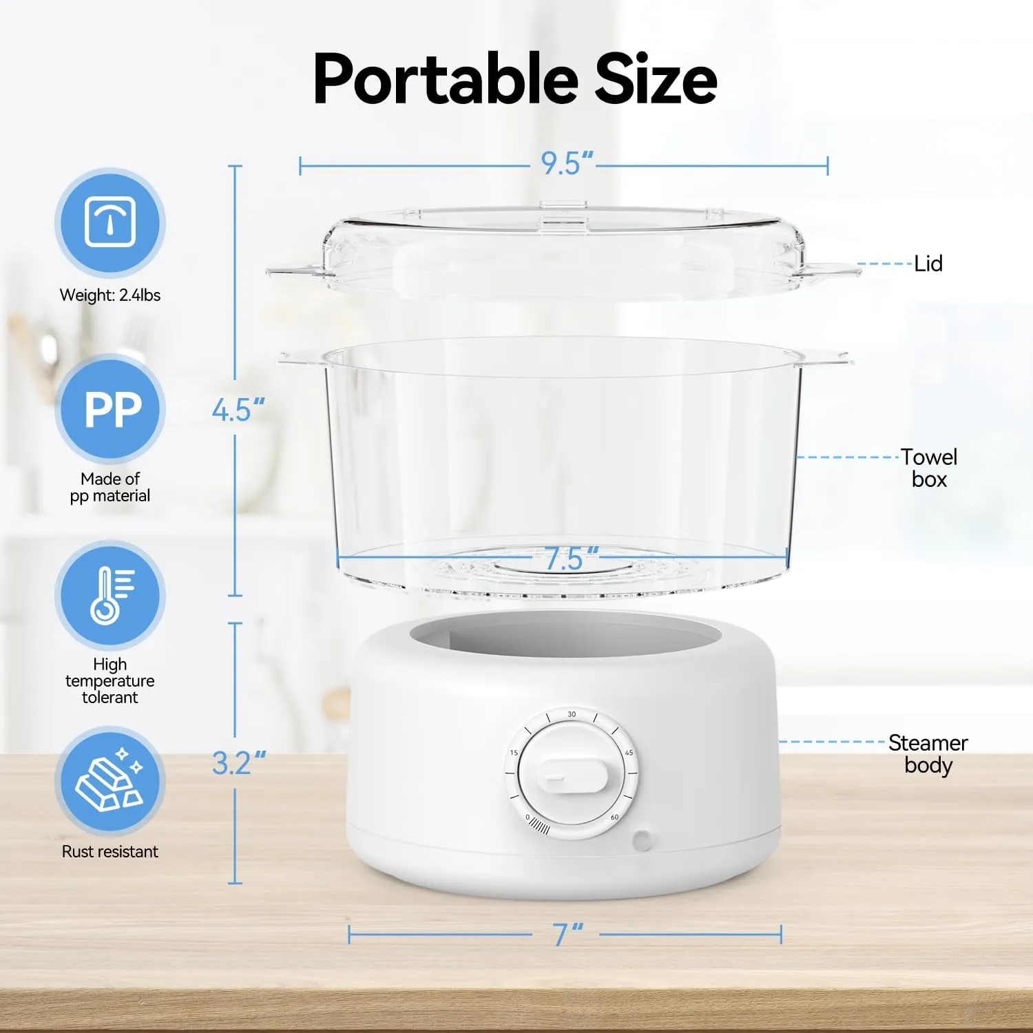 Mini Hot Towel Warmer for Spa, Quick Heating Towel Steamer for Facials, Portable Small Towel Heater for Bathroom,Spa and Salon.(White-Small)