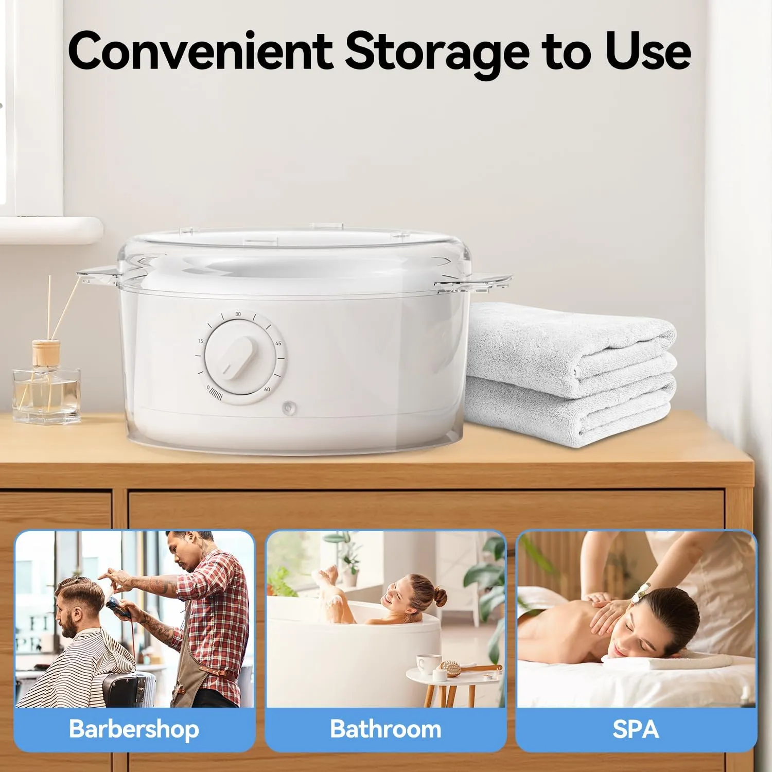 Mini Hot Towel Warmer for Spa, Quick Heating Towel Steamer for Facials, Portable Small Towel Heater for Bathroom,Spa and Salon.(White-Small)
