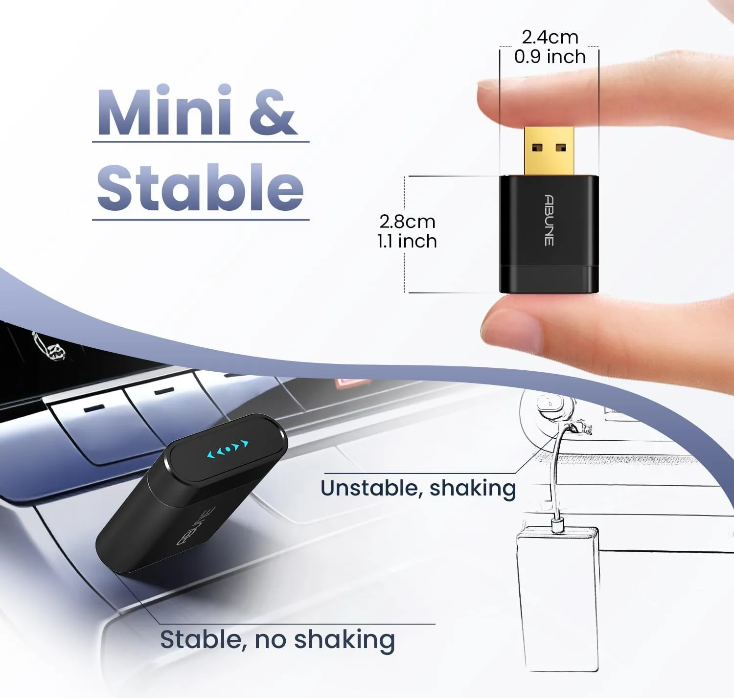 Mini Wireless CarPlay Adapter for iPhone, 2 in 1 CarPlay and Android Auto Adapter, Wired to Wireless, Plug & Play, Seamless Car Connectivity, Compact in-Dash navi & ent, Black