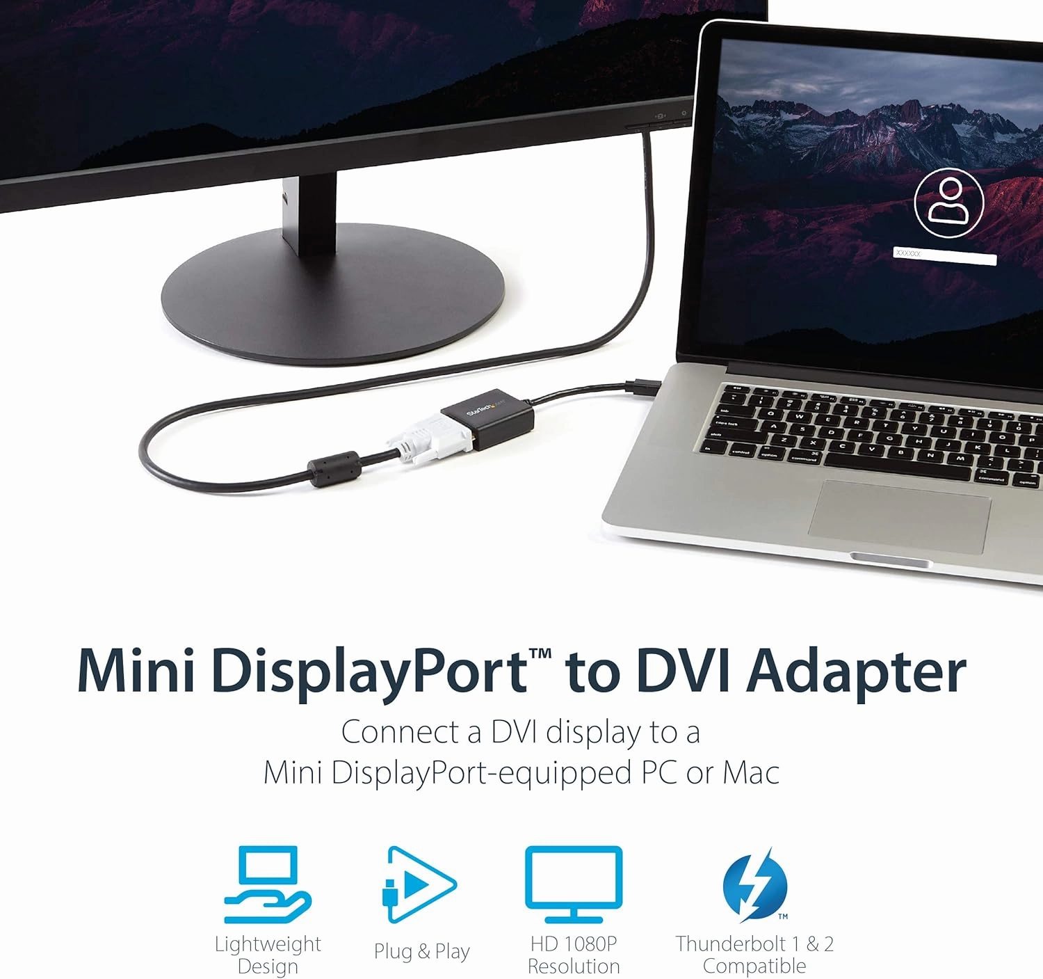 Mini Displayport To Dvi Adapter Converter M/F Mdp To Dvi 1920x1200