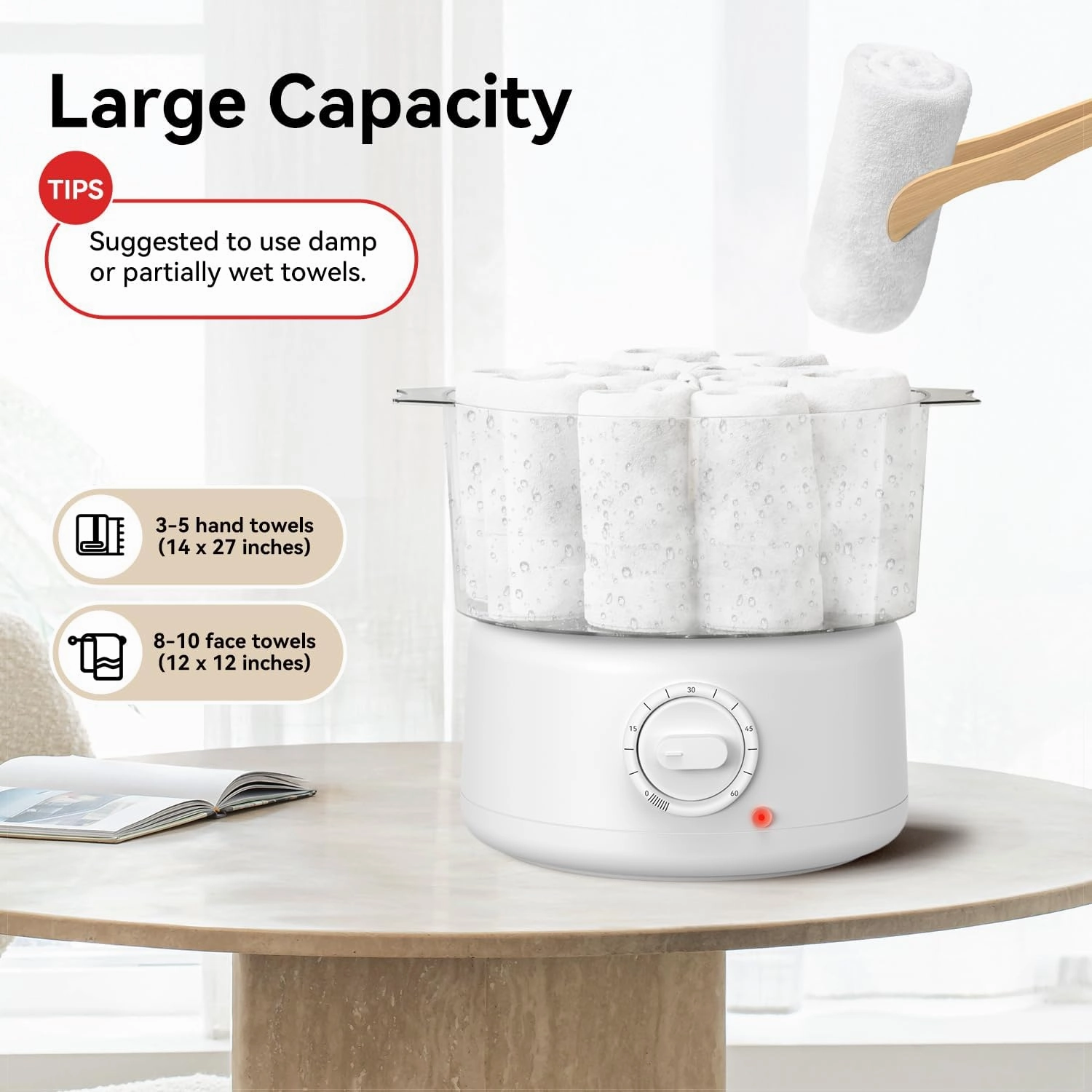 Mini Hot Towel Warmer for Spa, Towel Warmer Esthetician 5-Minute Heating Small Towel Warmer, Portable Towel Steamer for Facials, Bathroom, Barber, at Home Salon(White-X-Small)