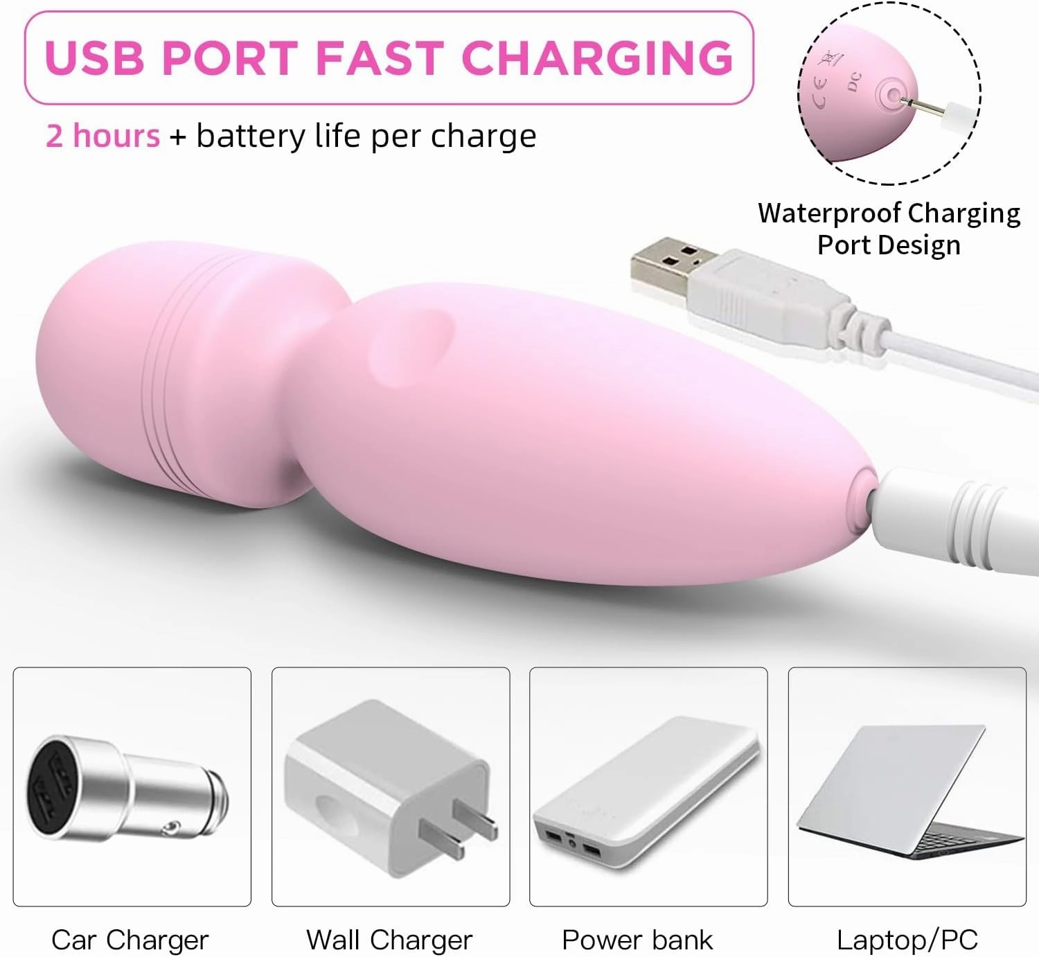 Mini Manual Back Massagers,Gifts for Women Small Cordless Handheld Massager with 10 Modes, Personal Handheld Massager for Neck Shoulder Back Body (Pink)