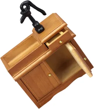 Miniature Bathroom Sink Cabinet Simulation Washbasin for Dollhouse Chic Design Compact Wood Material for Home Decoration and Landscaping