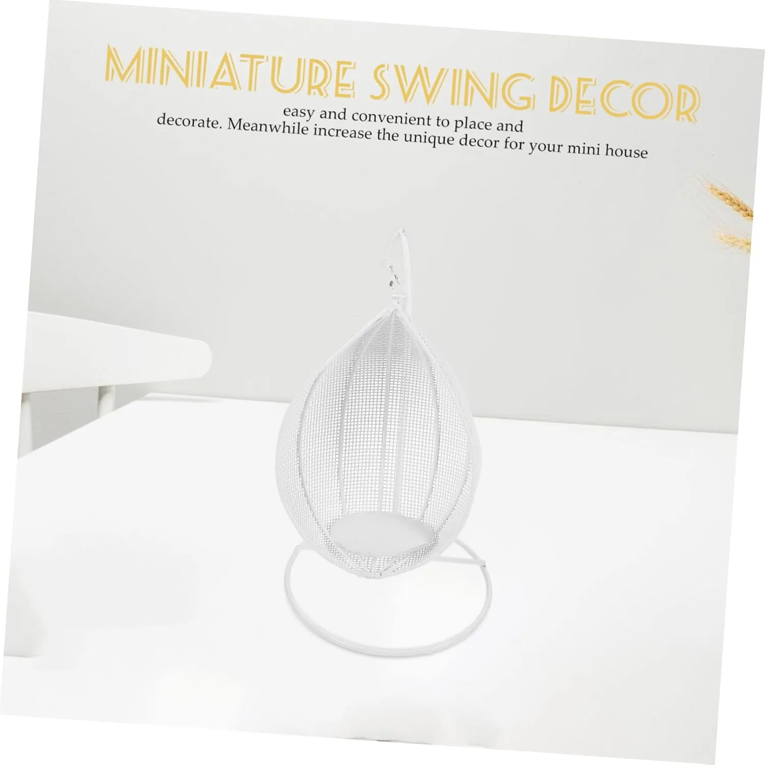 Miniature Swing Figurine Decoration Chic Porch Swing Model for Dollhouse Ornament for Miniature Garden and Living Room Decor