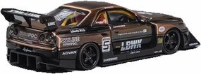 Miniature Models 1:64 for Nissan ER34 Widebody Bronze Painted Alloy Car Model Static Display for Collector Use Car Ornaments