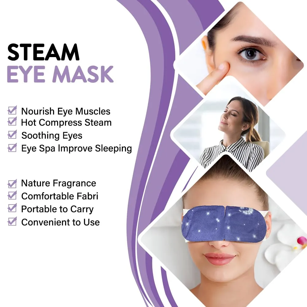 Minidiva Steam Eye Mask for Dry Eyes, 30Pcs Self Heating Spa Warm Eye Mask Relax Sleep Mask, Disposable Heated for Dark Circles Eye Fatigue, Relieve Stress Eye Fatigue (Lavender)