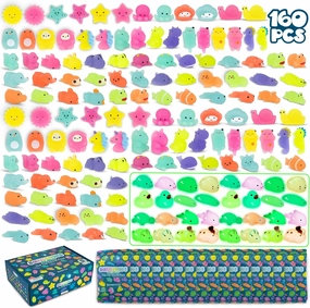 Mochi Squishy Toys Bulk for Kids Party Favors Pack 160 - BONNYCO | Goodie Bags Stuffers for Kids with Glow in the Dark | Return Gifts Birthday Party Squishy Fidget Toys Pinata Stuffers Birthday Kawaii
