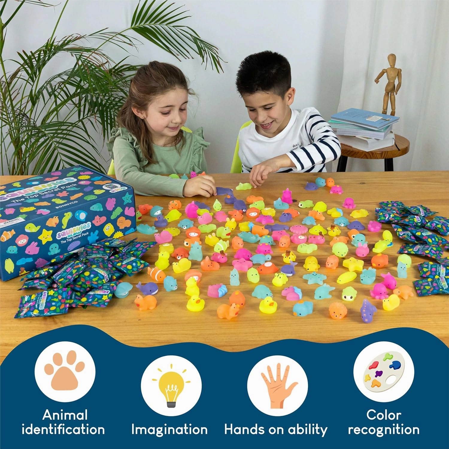 Mochi Squishy Toys Bulk for Kids Party Favors Pack 160 - BONNYCO | Goodie Bags Stuffers for Kids with Glow in the Dark | Return Gifts Birthday Party Squishy Fidget Toys Pinata Stuffers Birthday Kawaii