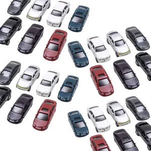 Model Car Kits, 50Pcs Model Car Kits 1:75 Scale Painted Mini DIY Traffic Road Micro-Landscape Ornaments for Building Accessories