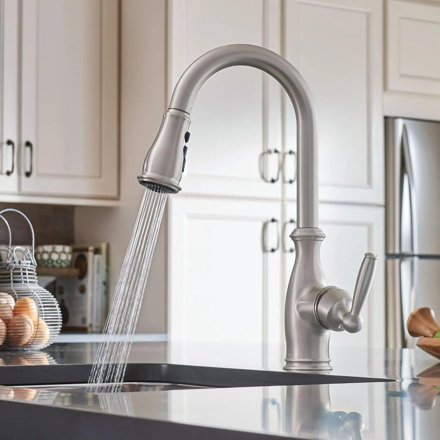Moen 7185SRS Brantford One Handle High Arc Pulldown Kitchen Featuring Reflex Faucet, 1 count, Spot Resist Stainless