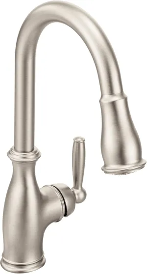 Moen 7185SRS Brantford One Handle High Arc Pulldown Kitchen Featuring Reflex Faucet, 1 count, Spot Resist Stainless