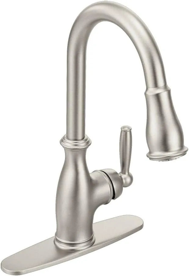 Moen 7185SRS Brantford One Handle High Arc Pulldown Kitchen Featuring Reflex Faucet, 1 count, Spot Resist Stainless