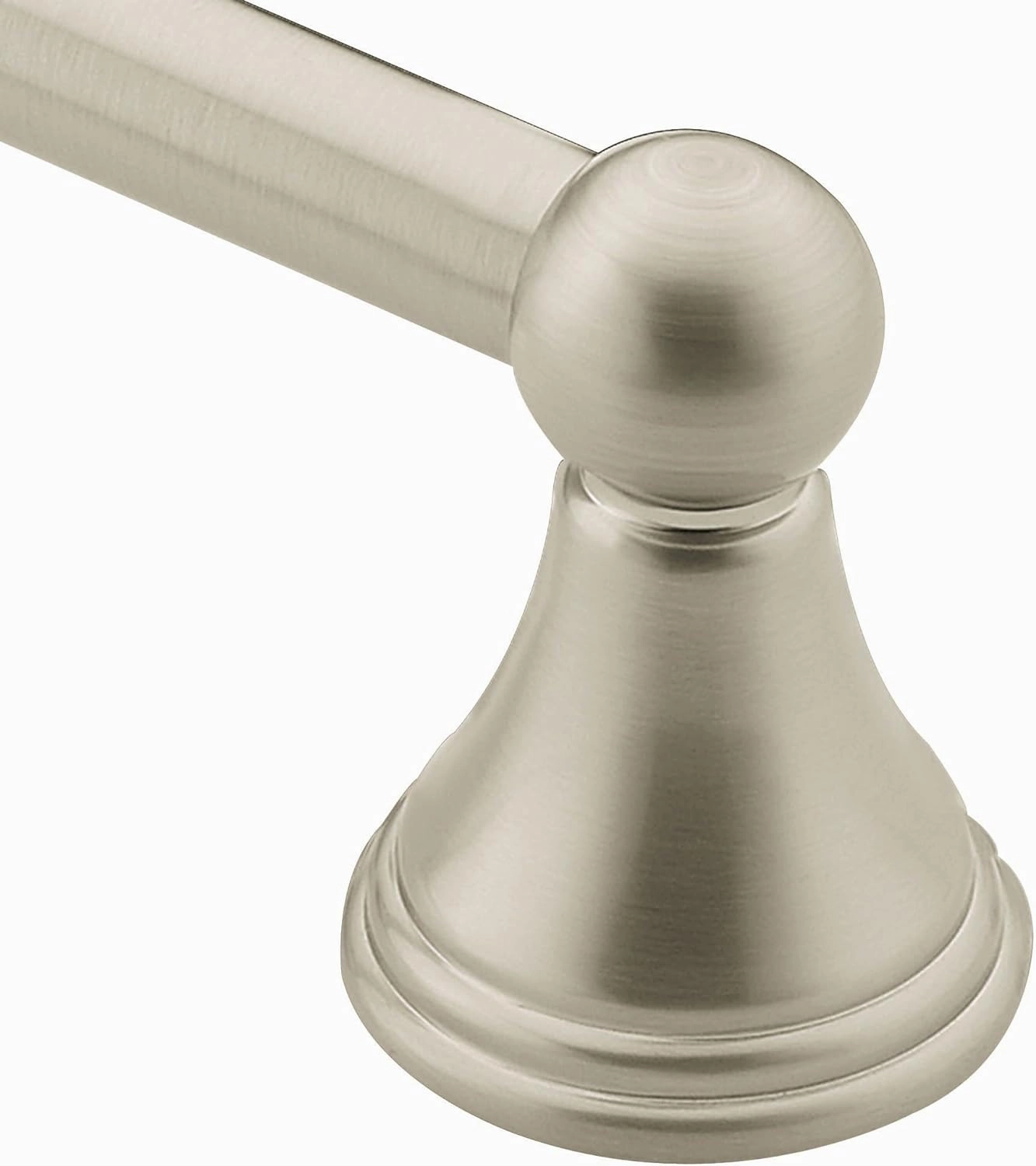 Moen Preston Collection Brushed Nickel 18-Inch Single Bathroom Towel Bar, DN8418BN