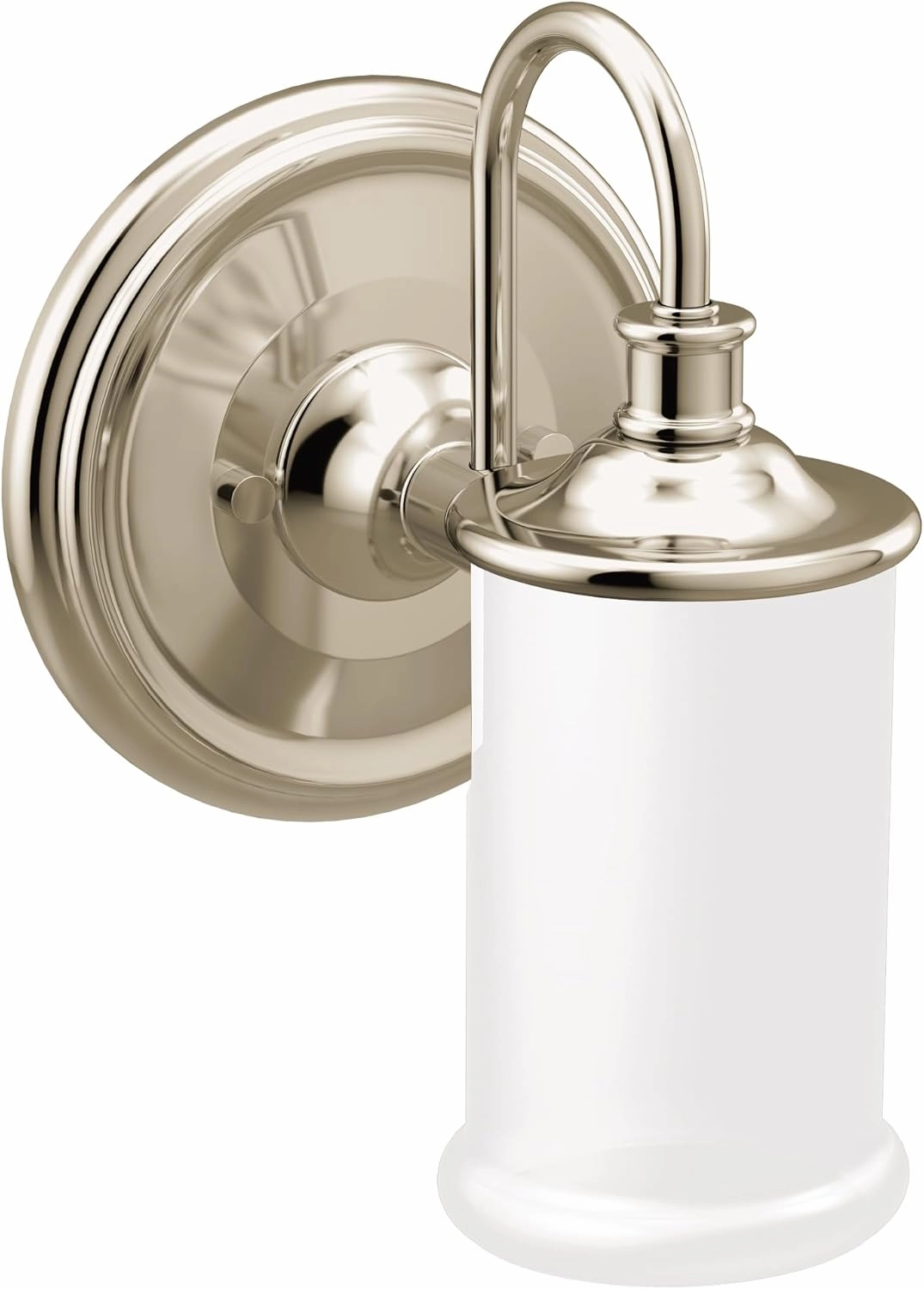 Moen YB6461NL Belfield 1-Light Dual-Mount Bath Bathroom Vanity Fixture with Frosted Glass, Polished Nickel