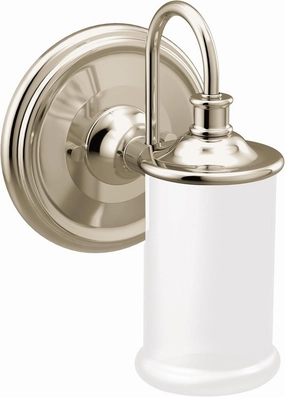 Moen YB6461NL Belfield 1-Light Dual-Mount Bath Bathroom Vanity Fixture with Frosted Glass, Polished Nickel