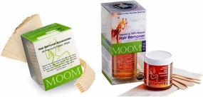 MOOM - Organic Sugar Wax Hair Removal Kit with Hair Removal Wax Strips, 48 Count