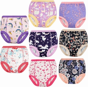 MooMoo Baby 8 Packs Potty Training Pants Cotton Absorbent Training Underwear for Toddler Boy and Girls 2T-9T