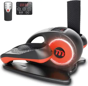 Motion Matrix Elliptical Exercise Machine – Silent Under Desk Bike Pedal Exerciser – Portable and Compact Electric Under Desk Stepper – Remote Control Seated Stepper Machine with LCD Display