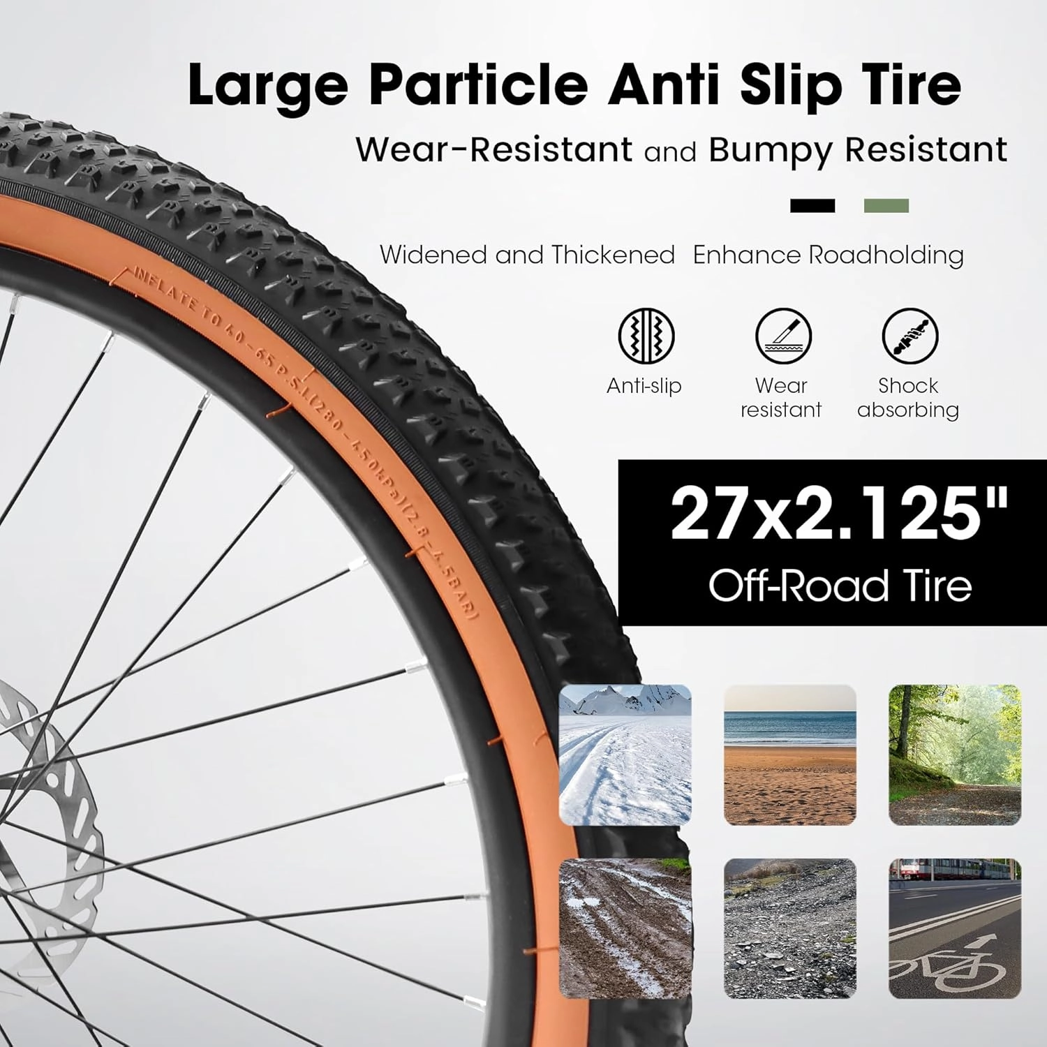 Mountain Bike 24 Inch/26 Inch/27Inch/27.5Inch Wheels 21-Speed Mens Womens Trail Commuter City Mountain Bike, Carbon Steel Frame Disc Brakes Thumb Shifter Front Fork Bicycles