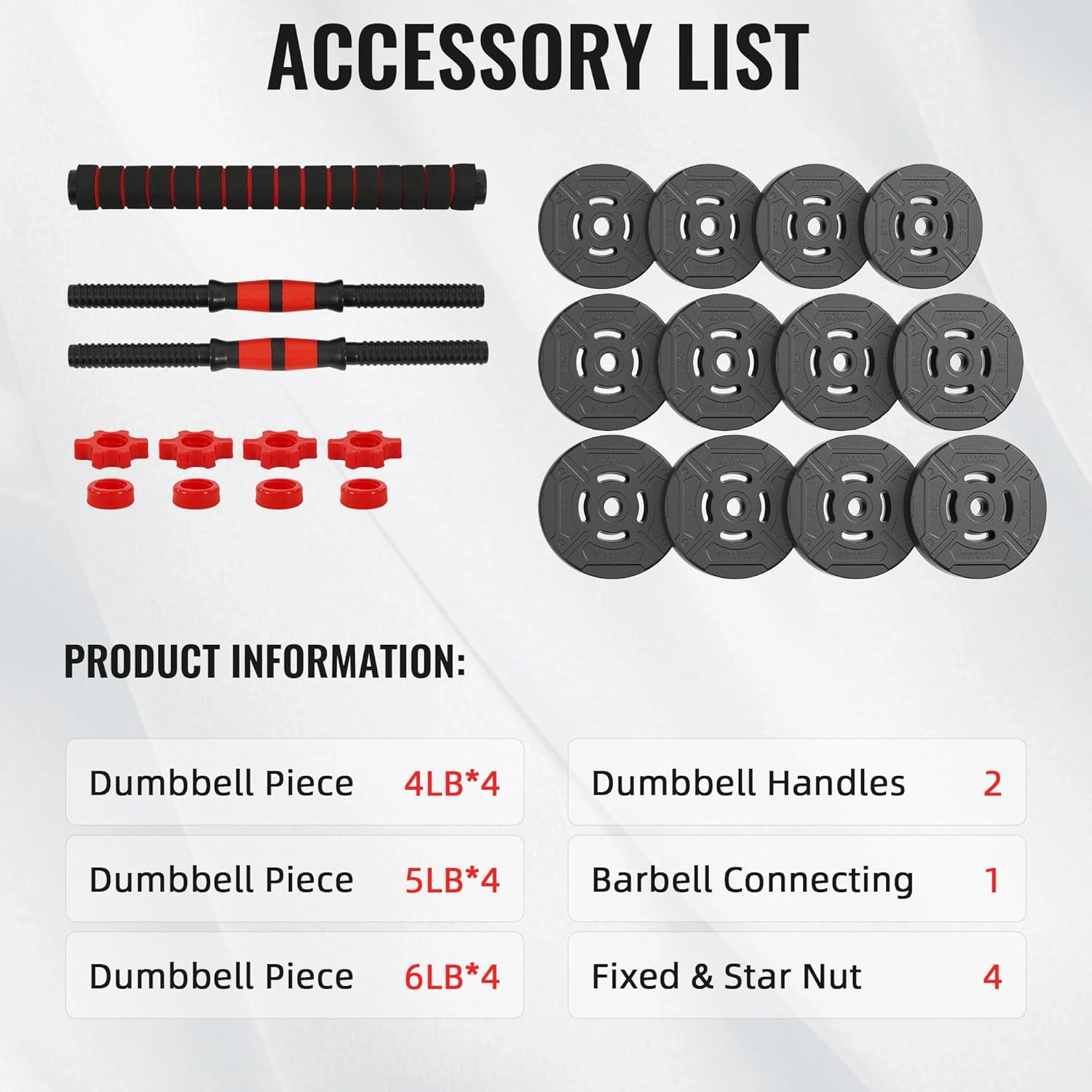 Multi-Functional Portable Changeable Dumbbell and Barbell Kettlebell Set with Adjustable Weights, Multiple Styles, 40LBS or 60LBS Sets