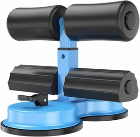 Multifunction Portable Sit Up Bar for Floor, Double Suction Cup Sit-Up Assistant Device, Home Fitness Equipment (Color : Blue)