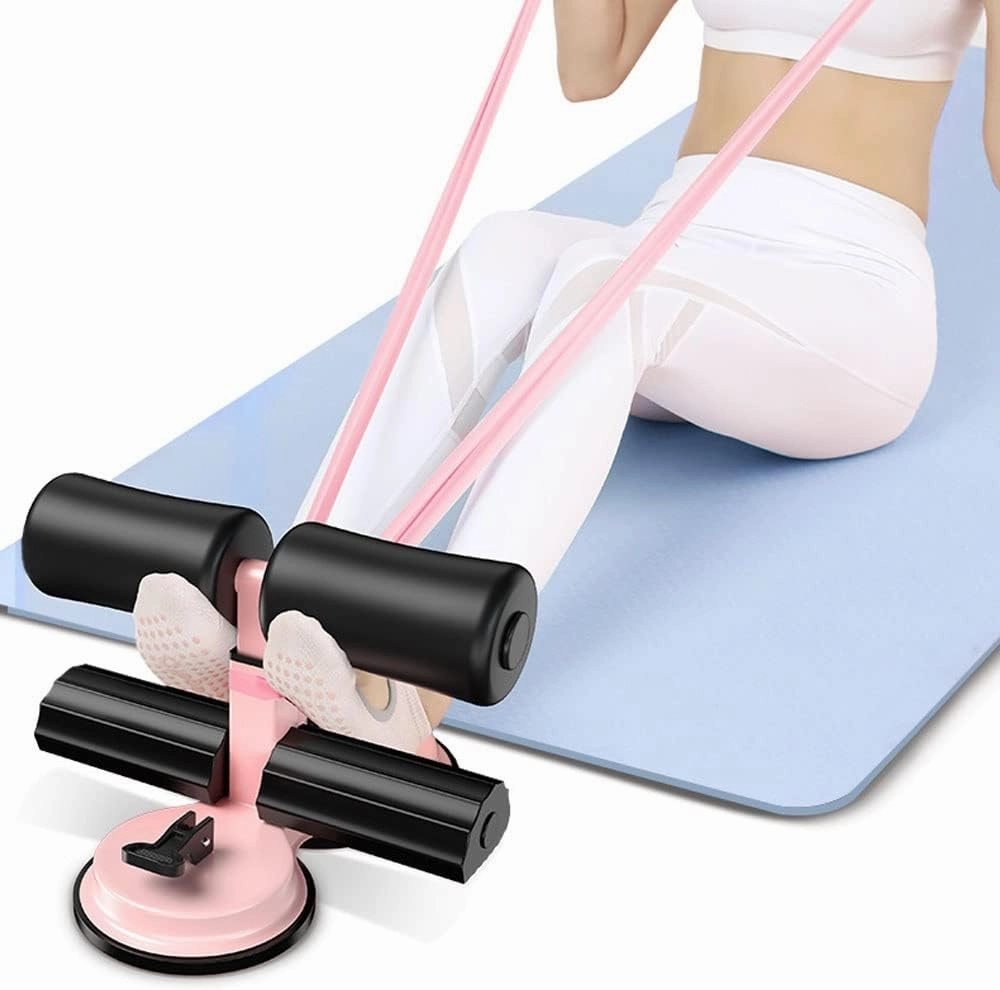 Multifunction Portable Sit Up Bar for Floor, Double Suction Cup Sit-Up Assistant Device, Home Fitness Equipment (Color : Blue)
