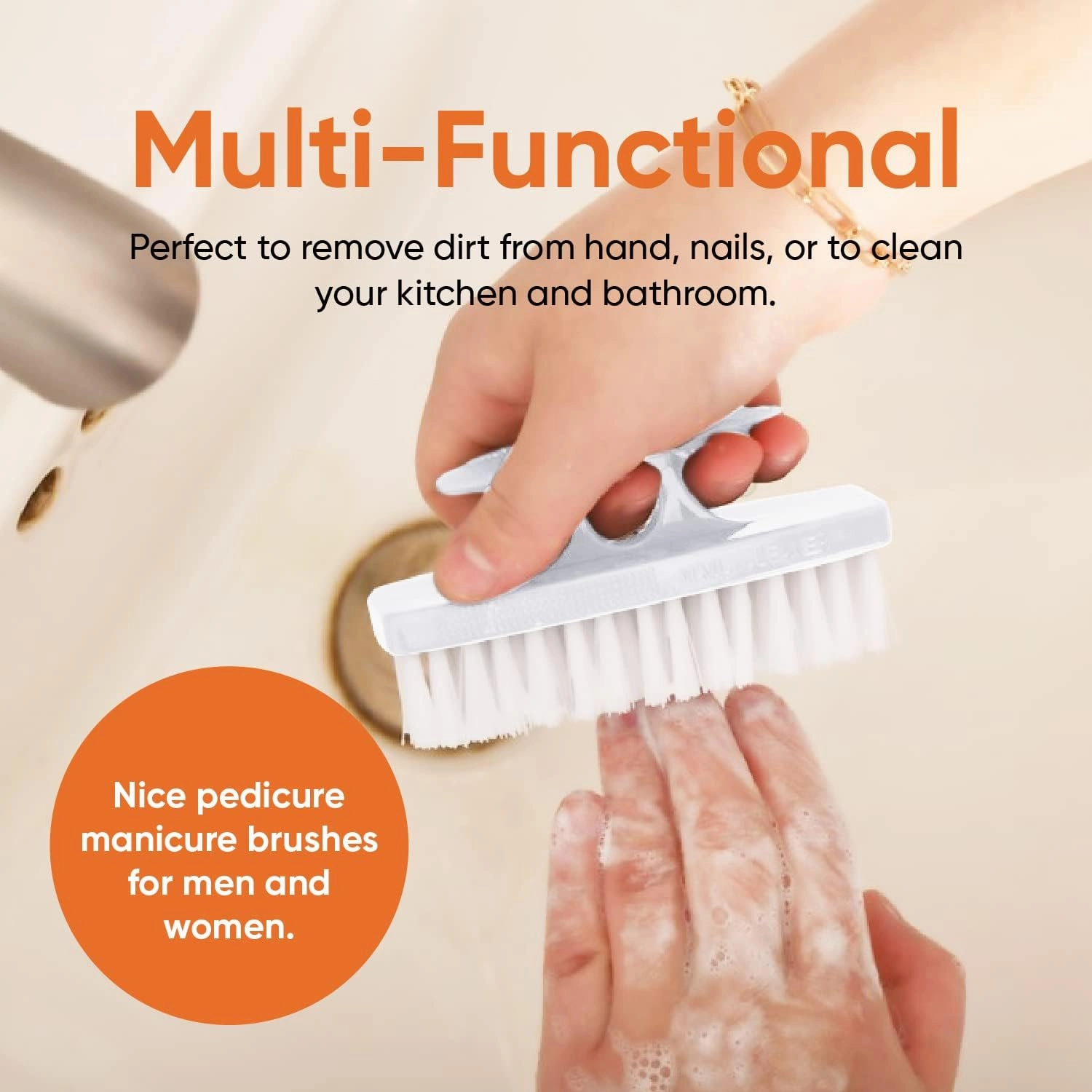 Nail Brush for Cleaning Fingernails, Nail Scrubber Brush, Toe Foot Hands Fingernail Brush Cleaner- Small Scrub Brush- All-Purpose Stiff Cleaning Brush (12 Pack, White)