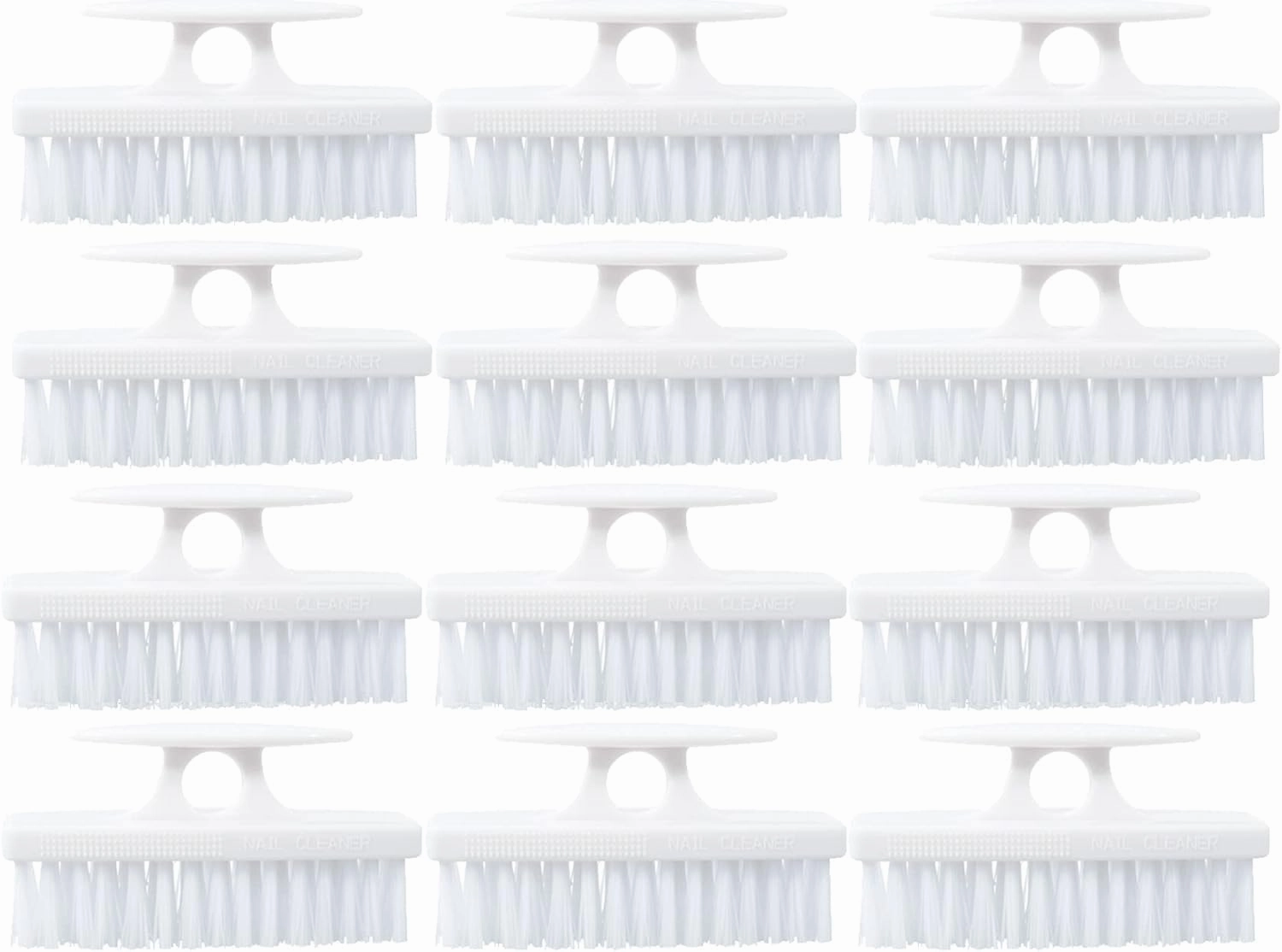 Nail Brush for Cleaning Fingernails, Nail Scrubber Brush, Toe Foot Hands Fingernail Brush Cleaner- Small Scrub Brush- All-Purpose Stiff Cleaning Brush (12 Pack, White)