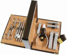 Nail Clipper Adult Nail Clippers Pedicure Kit 13 in 1 Stainless Steel Professional Grooming Kit Nail Clipper Set for Men Nail Care Tools with Luxurious Travel Case Cuticle Trimmer