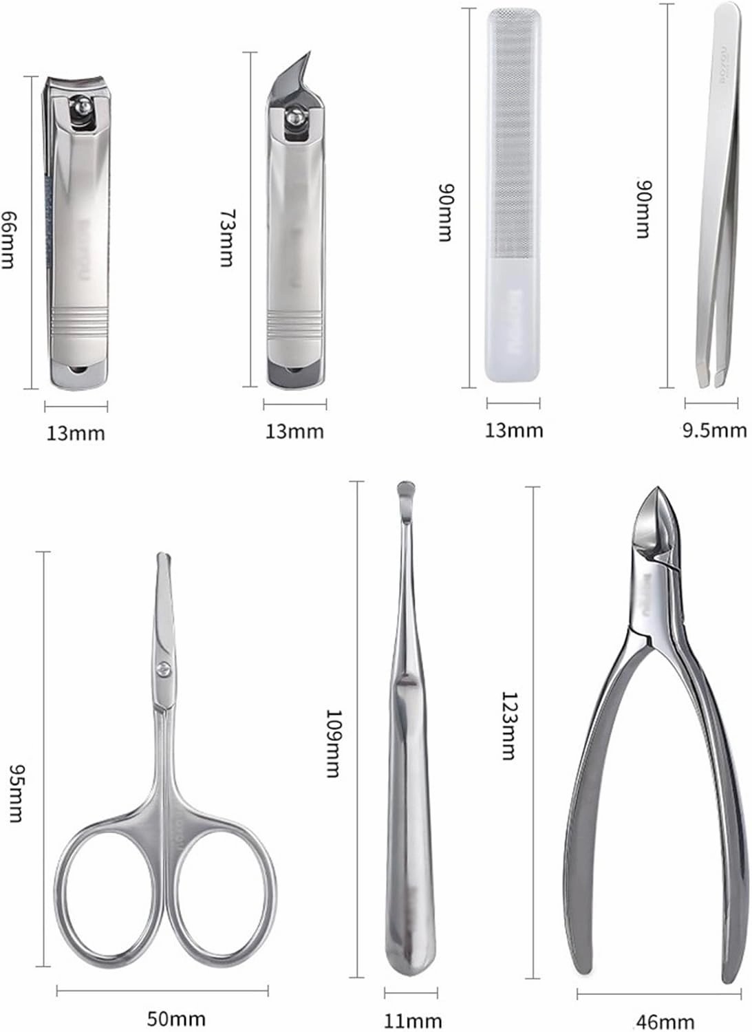Nail Clipper Set Portable Nail Clipper Set, 7 Pieces Pedicure Grooming Kit for Men Women, Sharp Finger&Toe Nail Tool, Personal Care Manicure Kit with Leather Case Manicure Set(Green)