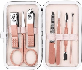Nail Clippers Kit 7-Piece Set of Nail Clippers Set Nail Set Personal Care Set Decoration Foot Set Beauty Set for Male and Female Friends (Rose Gold) Pedicure Tools for Feet