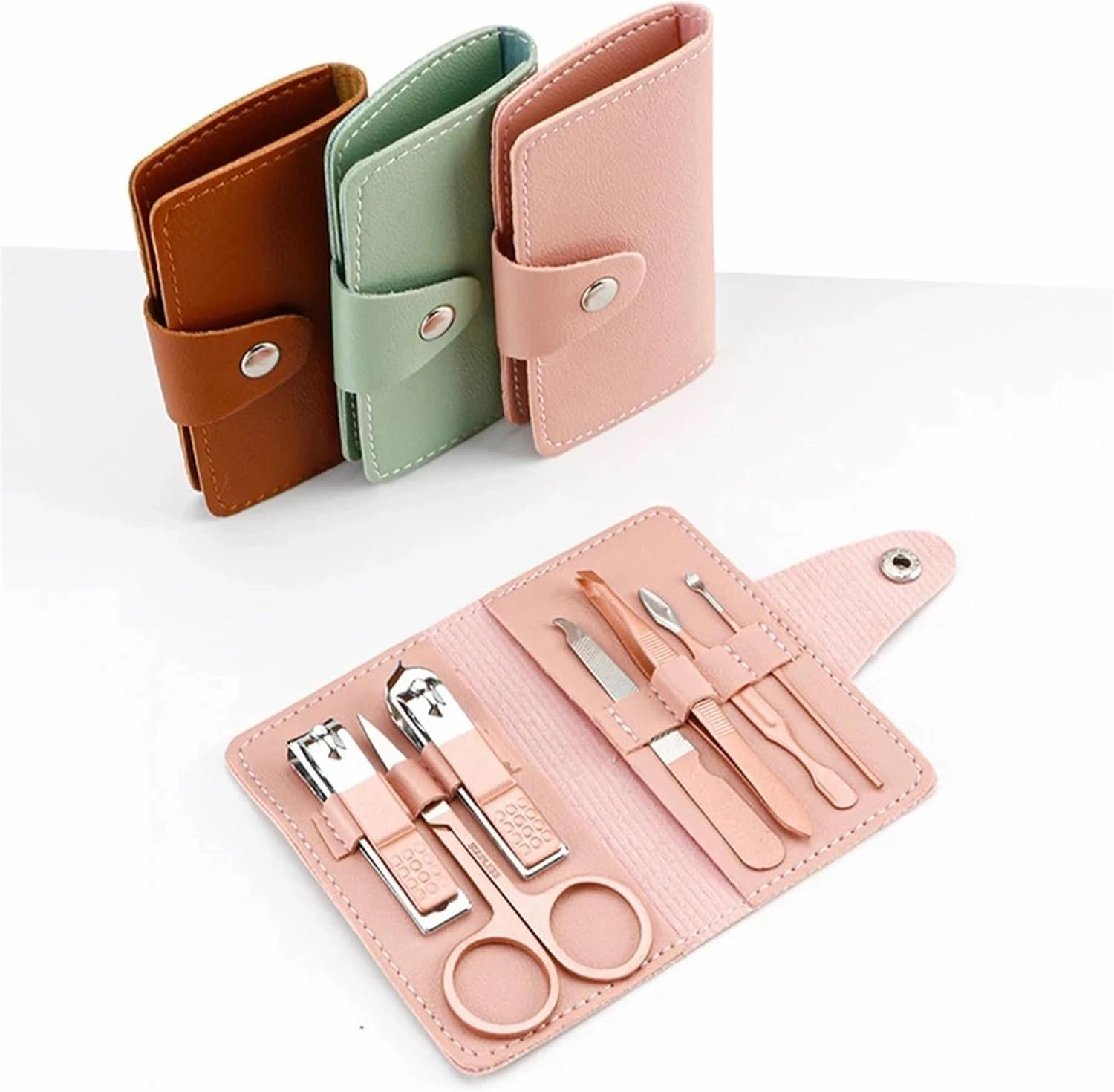 Nail Clippers Set 7-Piece Nail Clipper Set Complete Set of Household Nail Clippers Manicure and Beauty Tools Portable Nail Clipper Set Pedicure Tools for Feet(Green)