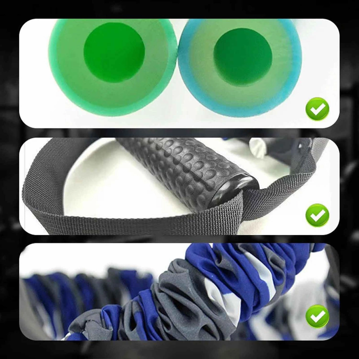 Natural Latex 3-Hole Resistance Stretcher, Chest Expander Stretch Bands for Men,High Elasticity & Tear Resistant Exercise Bands with Handles for Strength Workouts