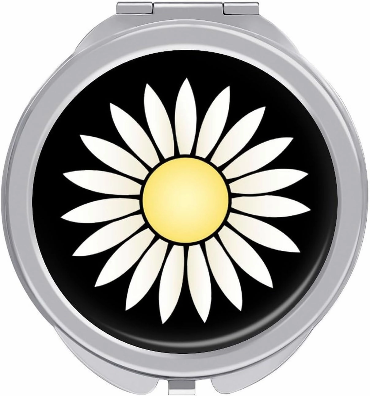 Nature Flowers Daisy Travel Makeup Mirror 2-Sided 1x 2X Magnification Portable Mini Mirror for Handbag Purse Pocket