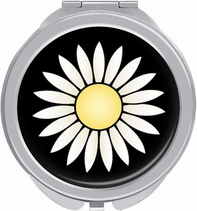 Nature Flowers Daisy Travel Makeup Mirror 2-Sided 1x 2X Magnification Portable Mini Mirror for Handbag Purse Pocket