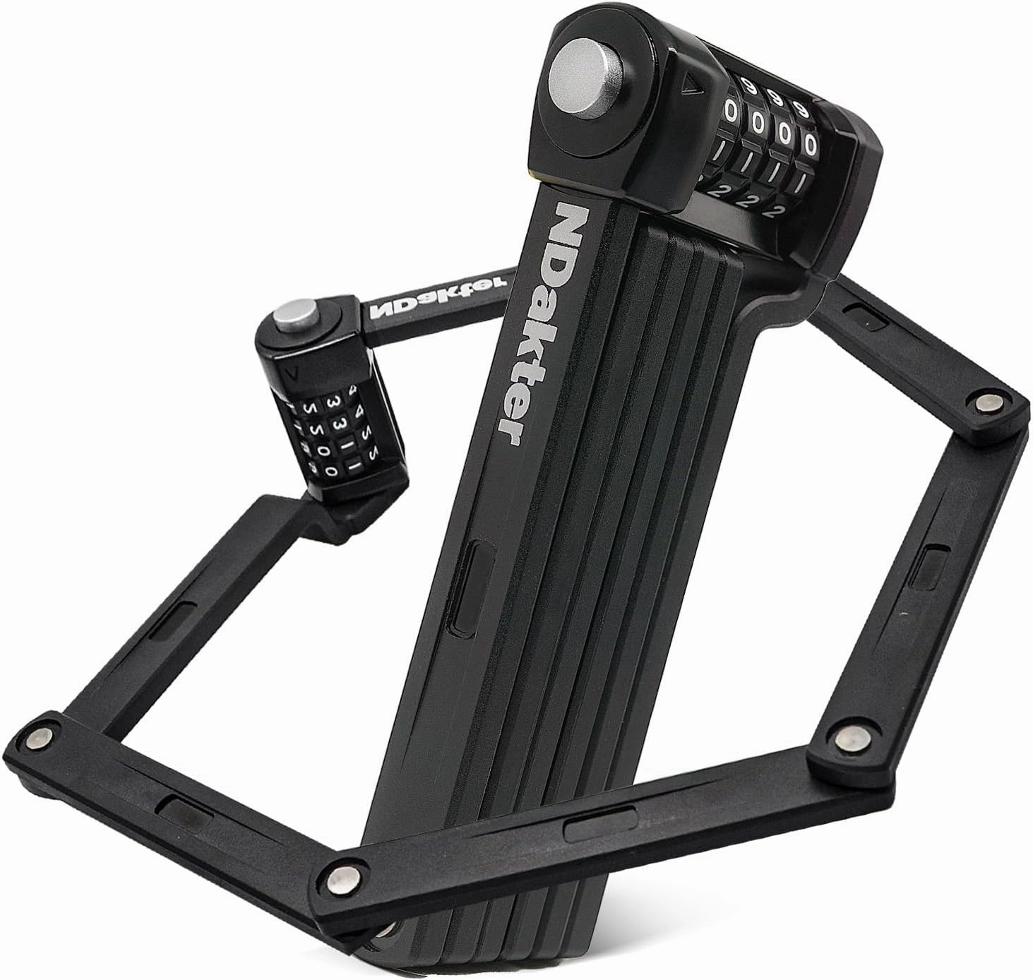 NDakter Folding Bike Lock, Keyless Compact 4 Digit Combination Bike Lock Heavy Duty Anti Theft, 3Ft Security Resettable Bike Foldable Locks for Bicycle, Electric Bike, Escooter
