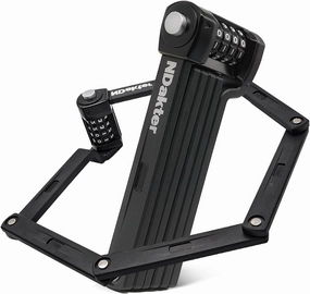 NDakter Folding Bike Lock, Keyless Compact 4 Digit Combination Bike Lock Heavy Duty Anti Theft, 3Ft Security Resettable Bike Foldable Locks for Bicycle, Electric Bike, Escooter