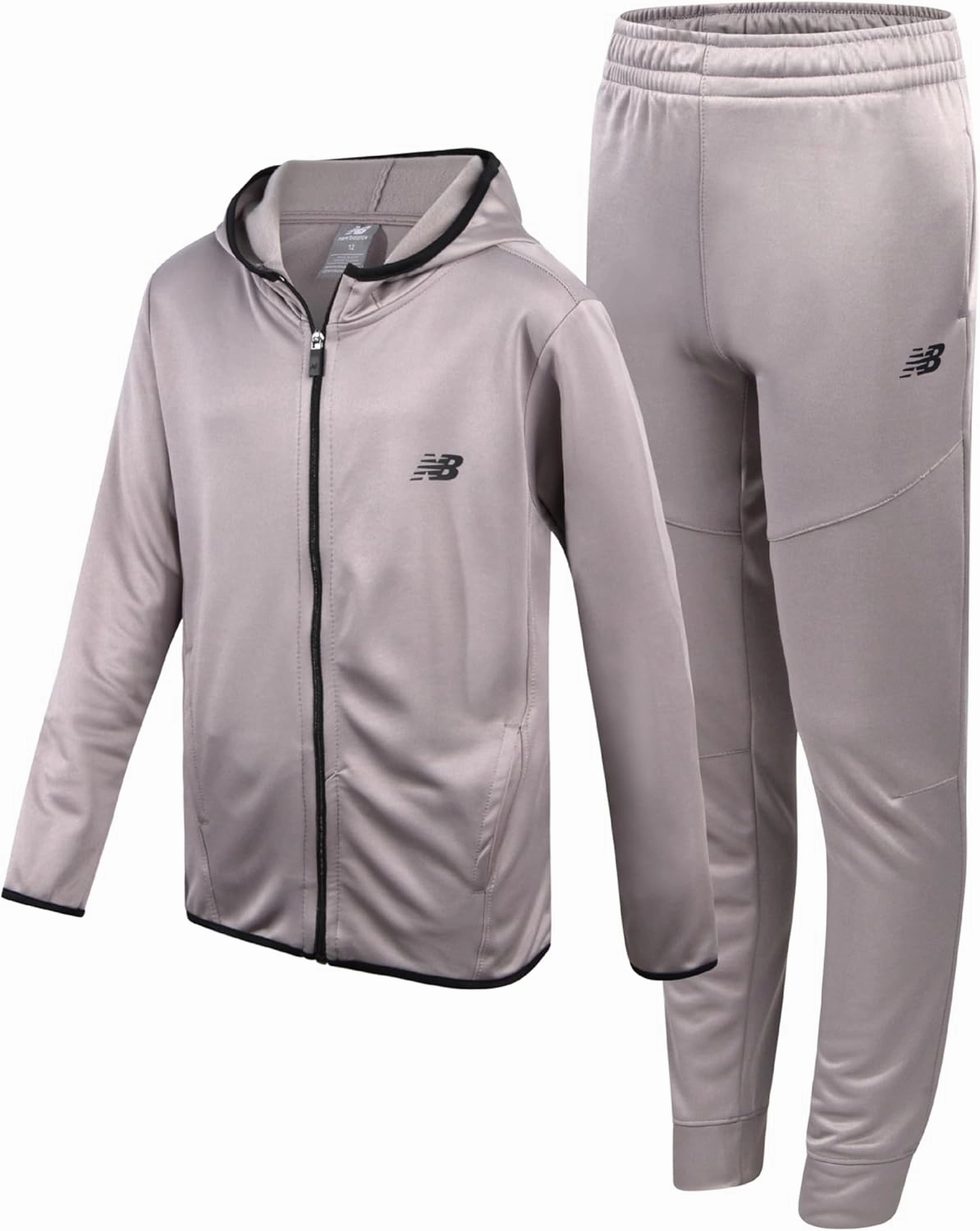 New Balance Boys Sweatsuit - 2 Piece Active Fleece Zip Sweatshirt and Sweatpants - Performance Jogger Pants Set: Boys, 8-16