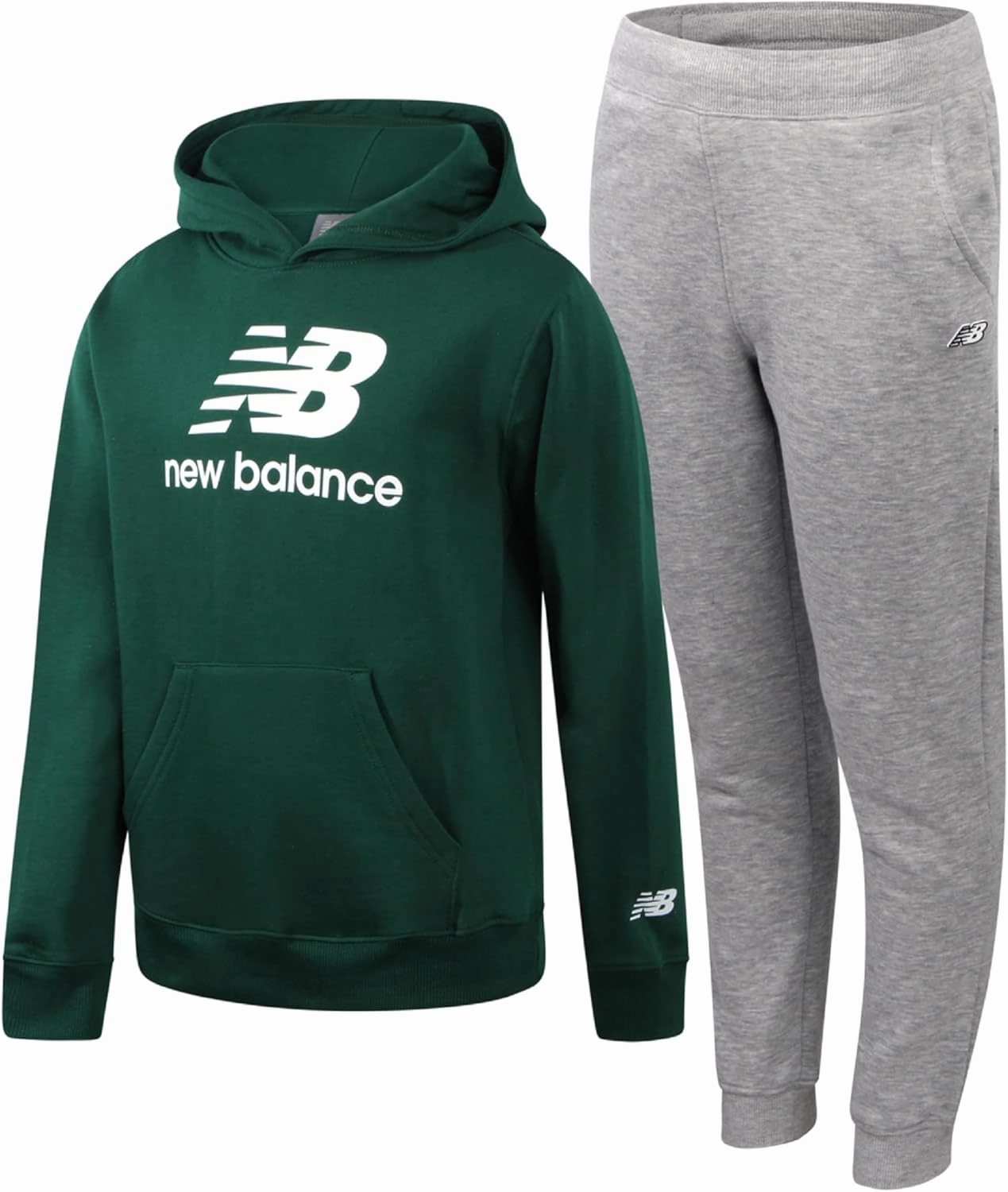 New Balance Boys Tracksuit Set - 2 Piece Athletic Performance Fleece Pullover Hoodie and Jogger Sweatpants Set (Sizes: 8-20)